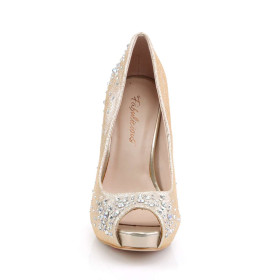 HEIRESS-22R - Stoff Beige Strass