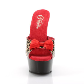 DELIGHT-601-6 - PU Leopard Rot Schwarz