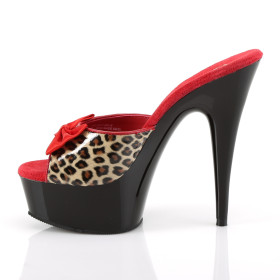 DELIGHT-601-6 - PU Leopard Rot Schwarz