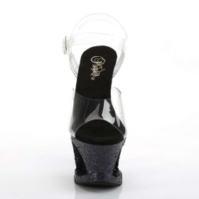 MOON-708LG - Transparent  Schwarz Glitter