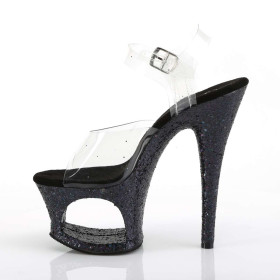 MOON-708LG - Transparent  Schwarz Glitter