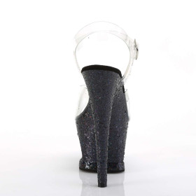 MOON-708LG - Transparent  Schwarz Glitter
