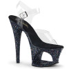 MOON-708LG - Transparent  Schwarz Glitter