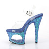 MOON-708LG - Transparent  Blau Glitter