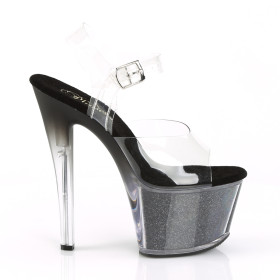 SKY-308G-T - Transparent  Schwarz Glitter