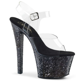 SKY-308LG - Transparent  Schwarz Glitter