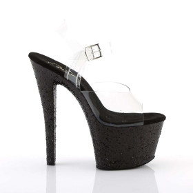 SKY-308LG - Transparent  Schwarz Glitter