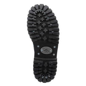 Angry Itch 14-Loch Front-Plate Leder Stiefel Schwarz