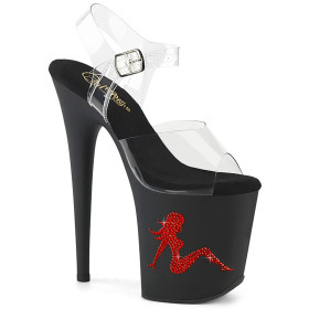 Pleaser Sandaletten FLAMINGO-808TGRS  Schwarz