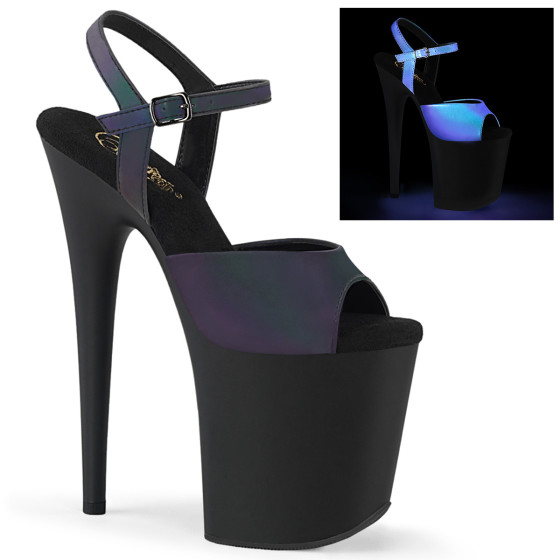 Pleaser Sandaletten FLAMINGO-809REFL  Schwarz