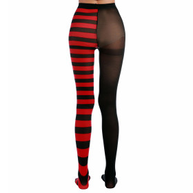 Pantyhose Semi Stripes – Schwarz & Rot